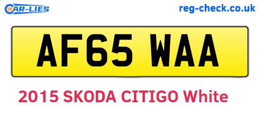 AF65WAA are the vehicle registration plates.