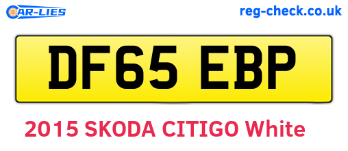 DF65EBP are the vehicle registration plates.
