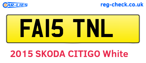 FA15TNL are the vehicle registration plates.