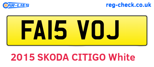 FA15VOJ are the vehicle registration plates.
