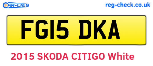 FG15DKA are the vehicle registration plates.