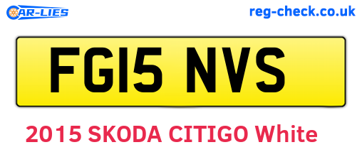 FG15NVS are the vehicle registration plates.