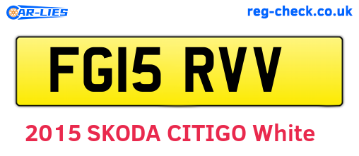 FG15RVV are the vehicle registration plates.