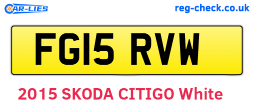 FG15RVW are the vehicle registration plates.
