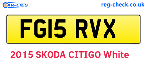 FG15RVX are the vehicle registration plates.
