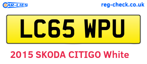 LC65WPU are the vehicle registration plates.