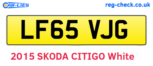 LF65VJG are the vehicle registration plates.