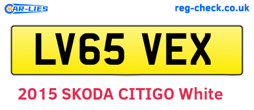 LV65VEX are the vehicle registration plates.