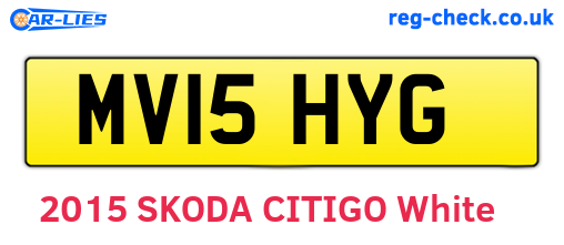 MV15HYG are the vehicle registration plates.