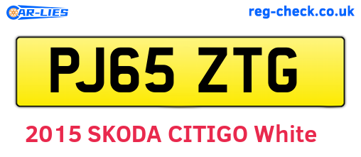 PJ65ZTG are the vehicle registration plates.