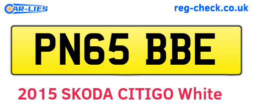 PN65BBE are the vehicle registration plates.