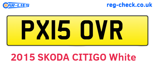 PX15OVR are the vehicle registration plates.