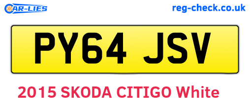 PY64JSV are the vehicle registration plates.