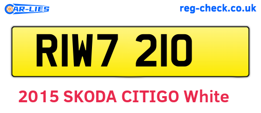 RIW7210 are the vehicle registration plates.