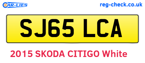 SJ65LCA are the vehicle registration plates.
