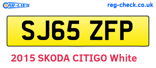 SJ65ZFP are the vehicle registration plates.