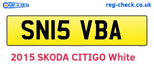 SN15VBA are the vehicle registration plates.