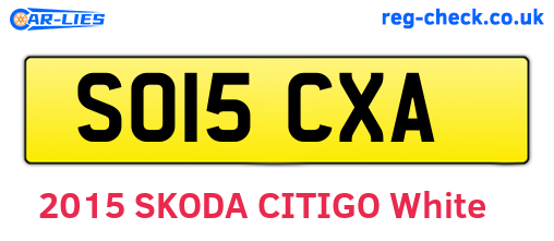 SO15CXA are the vehicle registration plates.