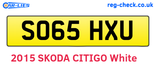 SO65HXU are the vehicle registration plates.