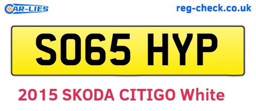 SO65HYP are the vehicle registration plates.