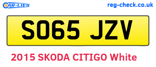 SO65JZV are the vehicle registration plates.