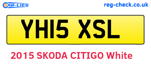YH15XSL are the vehicle registration plates.