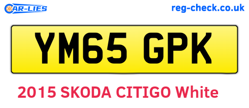 YM65GPK are the vehicle registration plates.