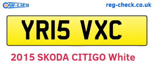 YR15VXC are the vehicle registration plates.