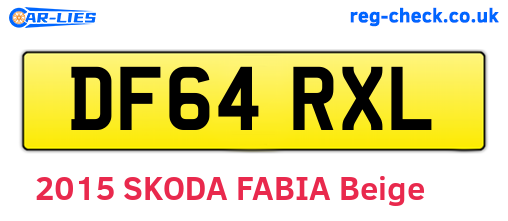 DF64RXL are the vehicle registration plates.