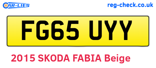 FG65UYY are the vehicle registration plates.