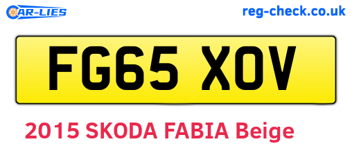 FG65XOV are the vehicle registration plates.