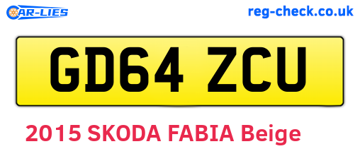 GD64ZCU are the vehicle registration plates.