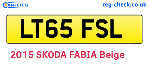 LT65FSL are the vehicle registration plates.
