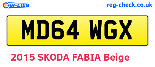 MD64WGX are the vehicle registration plates.
