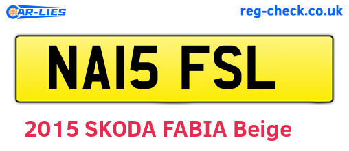 NA15FSL are the vehicle registration plates.