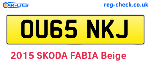 OU65NKJ are the vehicle registration plates.