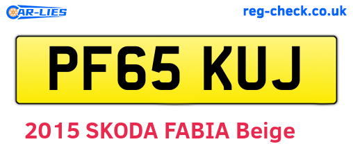 PF65KUJ are the vehicle registration plates.