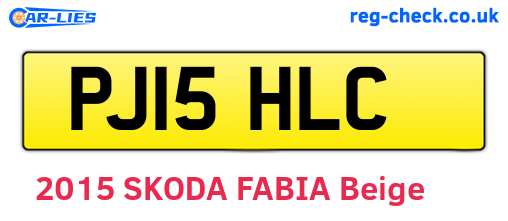 PJ15HLC are the vehicle registration plates.