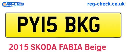 PY15BKG are the vehicle registration plates.