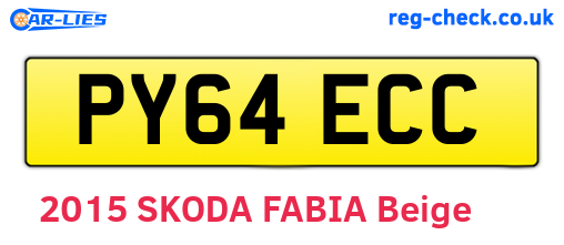 PY64ECC are the vehicle registration plates.
