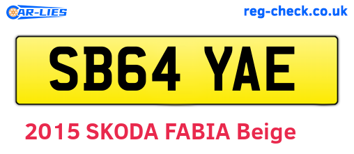 SB64YAE are the vehicle registration plates.