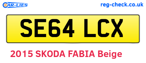 SE64LCX are the vehicle registration plates.