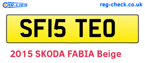 SF15TEO are the vehicle registration plates.