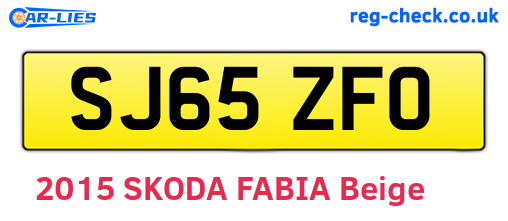 SJ65ZFO are the vehicle registration plates.