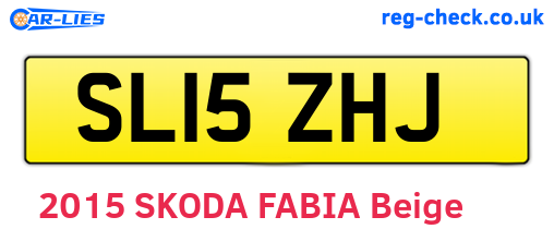 SL15ZHJ are the vehicle registration plates.