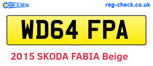 WD64FPA are the vehicle registration plates.