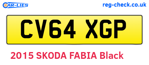 CV64XGP are the vehicle registration plates.