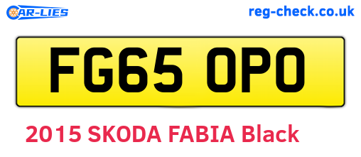 FG65OPO are the vehicle registration plates.