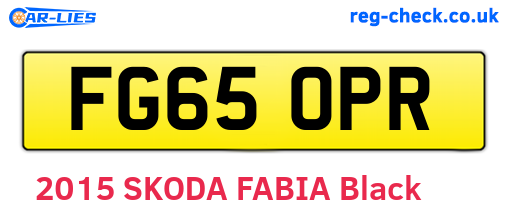 FG65OPR are the vehicle registration plates.