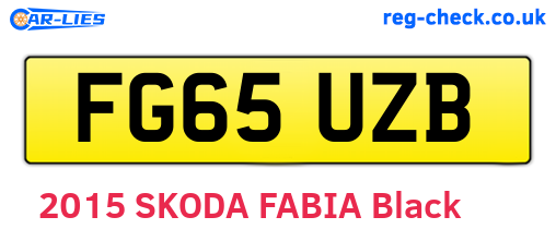 FG65UZB are the vehicle registration plates.